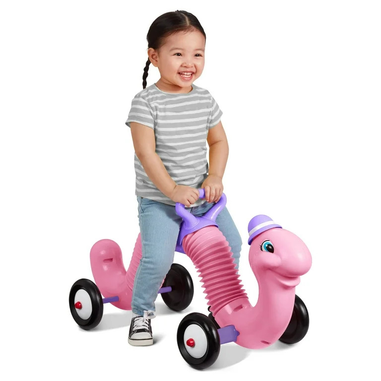 Radio Flyer, Inchworm, Classic Bounce and Go Toddler Ride-on, Pink Inchworm Character - Walmart.c... | Walmart (US)