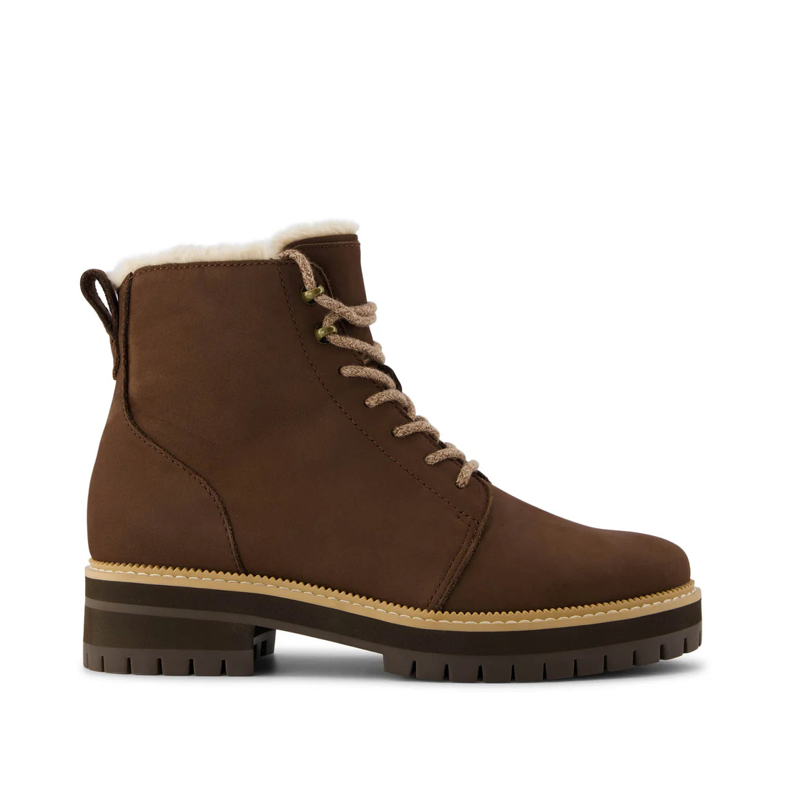 Wylder Dark Brown Faux Fur Water Resistant Leather Boot | Toms EMEA