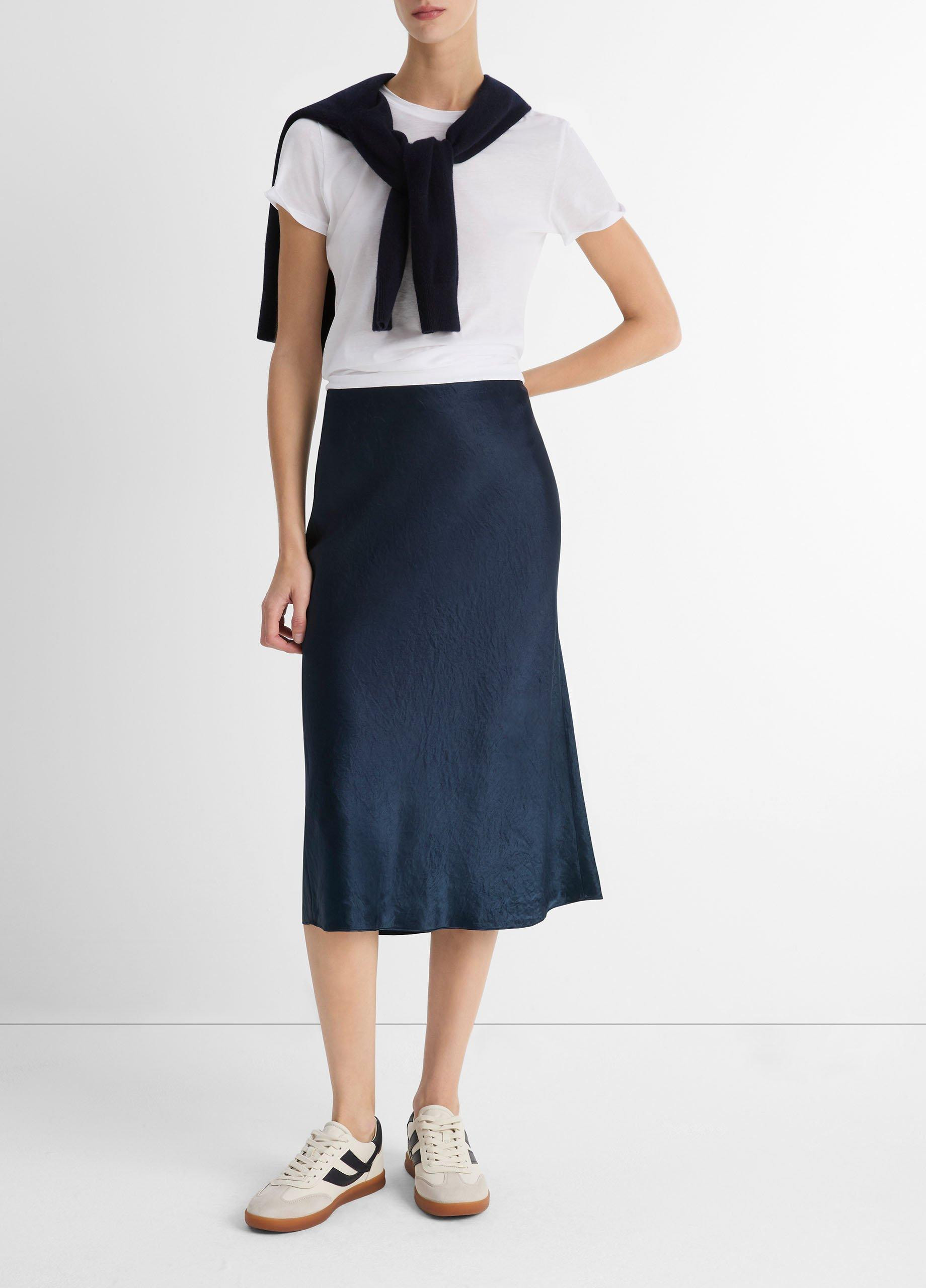 Women's Satin Slip Skirt, Coastal Blue, Size S Vince | Vince LLC