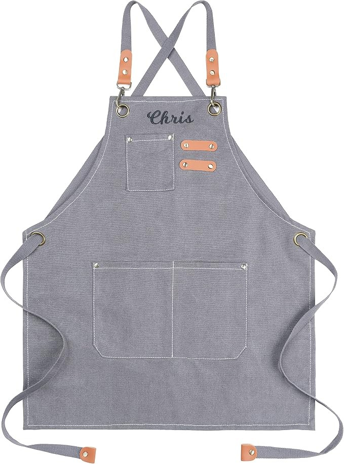 MT WORLD Kids Canvas Apron Personalized Toddler Apron for Boys Adjustable Denim Aprons for Cookin... | Amazon (US)