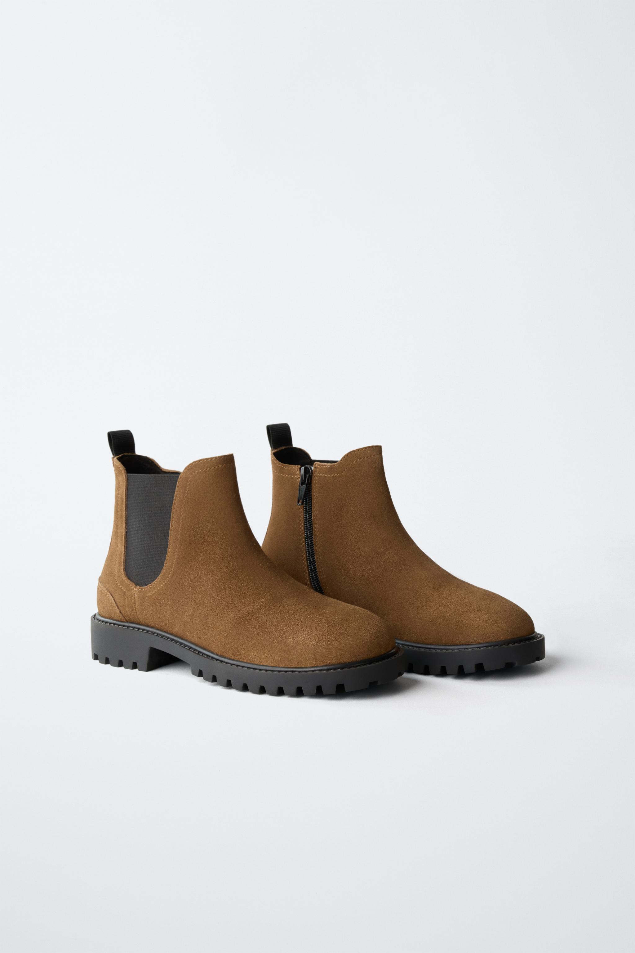 LEATHER CHELSEA ANKLE BOOTS | Zara US