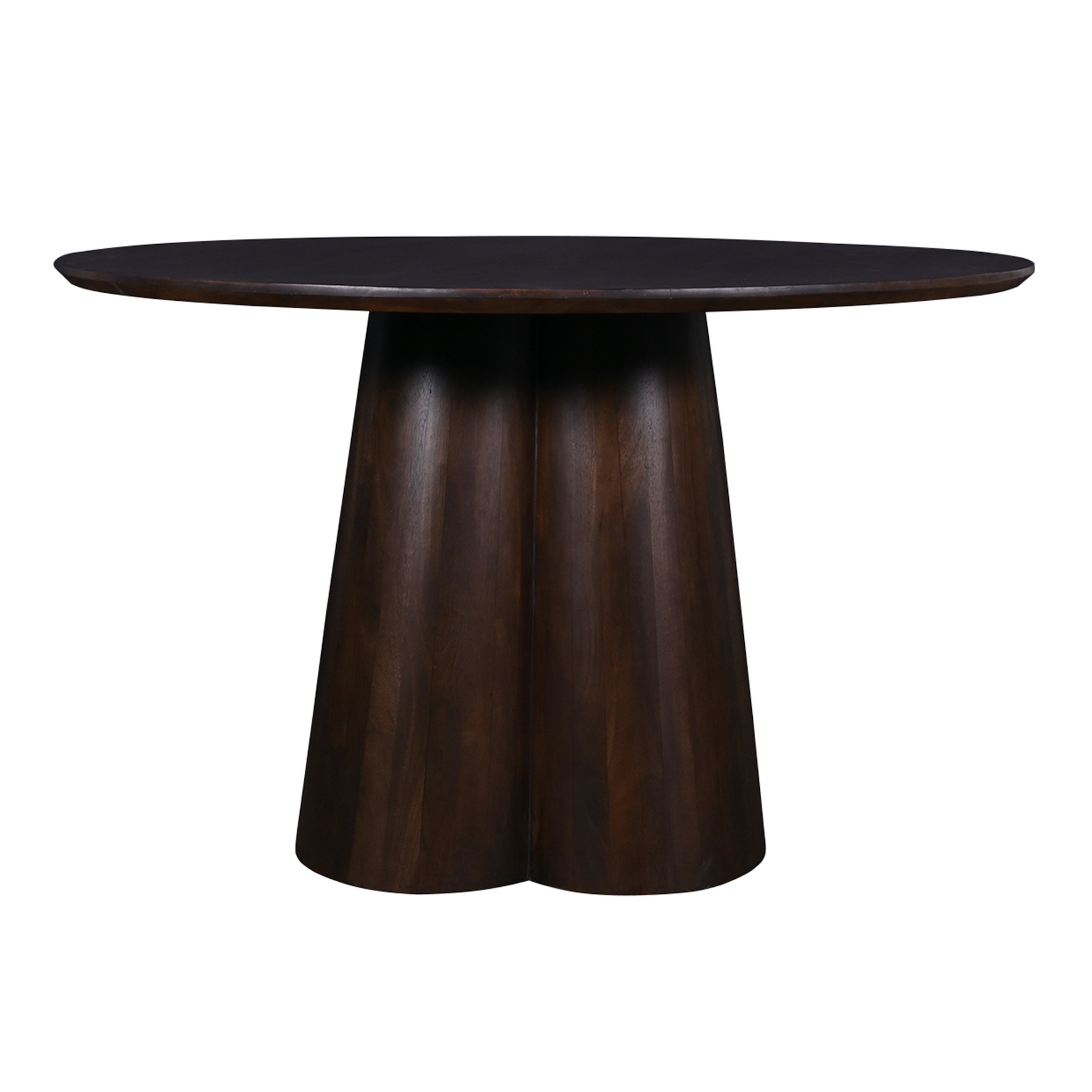 Clover Round Dark Brown Wood Pedestal Dining Table | World Market