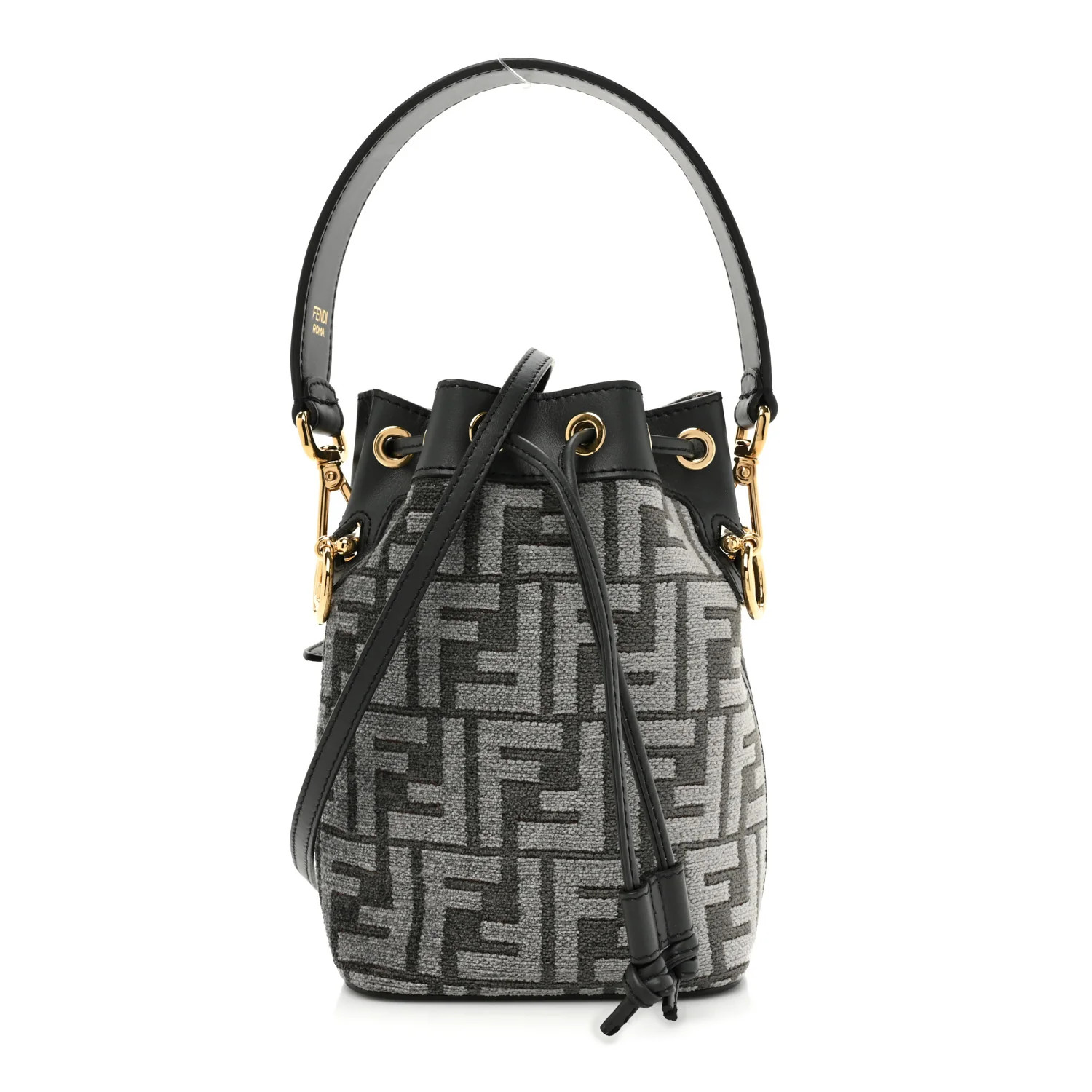 Chenille Vitello King FF Mini Mon Tresor Bucket Bag Antracite Asfalto | FASHIONPHILE (US)