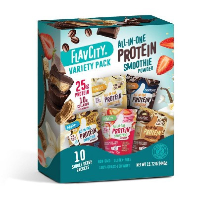 FlavCity Protein Powder - Variety Pack - Whey Protein Insolate - 25g Protein - 10ct | Target