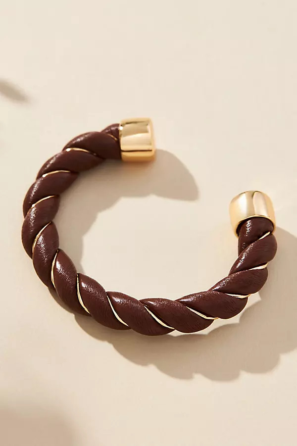 Faux-Leather Wrapped Cuff Bracelet | Anthropologie (US)