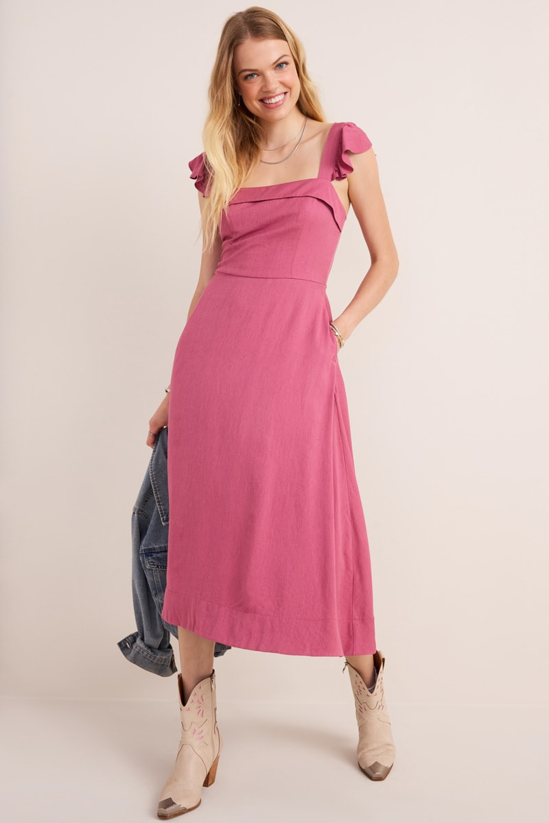 Lena Bow Back Midi Dress | Francesca's