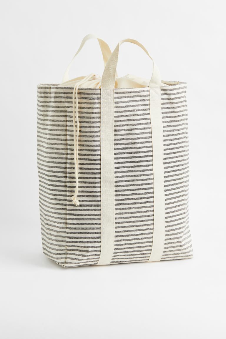 Cotton Twill Laundry Bag - White/striped - Home All | H&M US | H&M (US + CA)