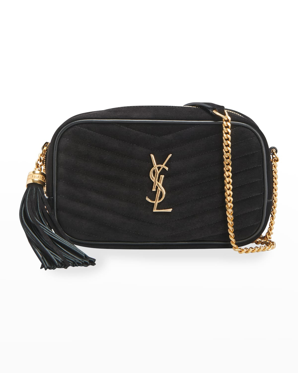 Mini Lou YSL Quilted Suede Camera Crossbody Bag | Neiman Marcus