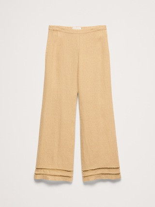 Mid-Rise Kick-Flare Linen Ankle Pant | Banana Republic (US)