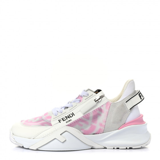 FENDI X SARAH COLEMAN Nylon Lycra FF Vertigo Fendi Flow Low Top Sneakers 35.5 Transparent Pink | Fashionphile