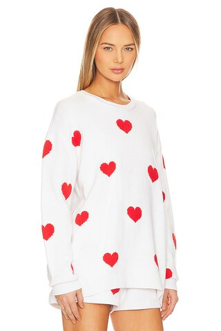 Go To Sweater in Tossed Heart Knit Red | Revolve Clothing (Global)
