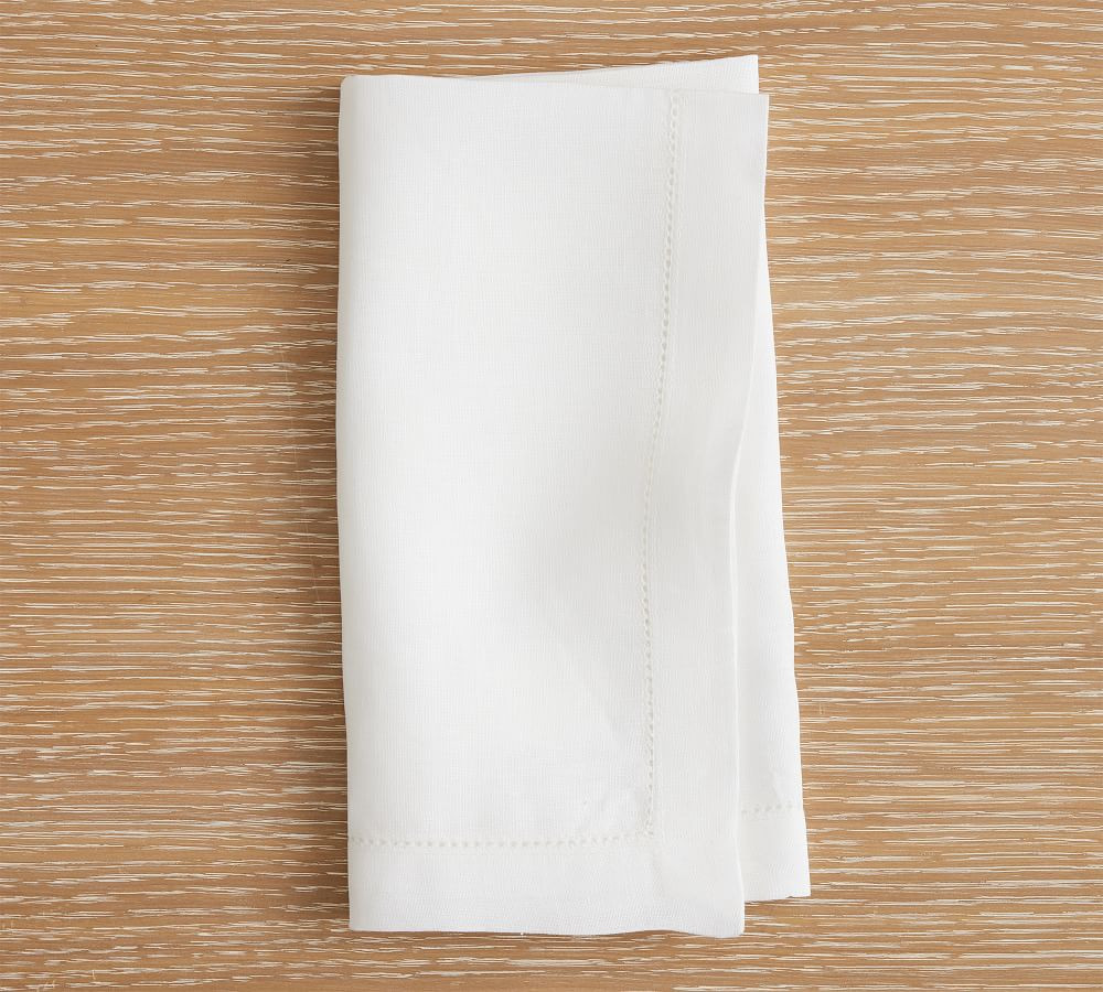 Belgian Linen Napkins, Set of 12 - White | Pottery Barn (US)