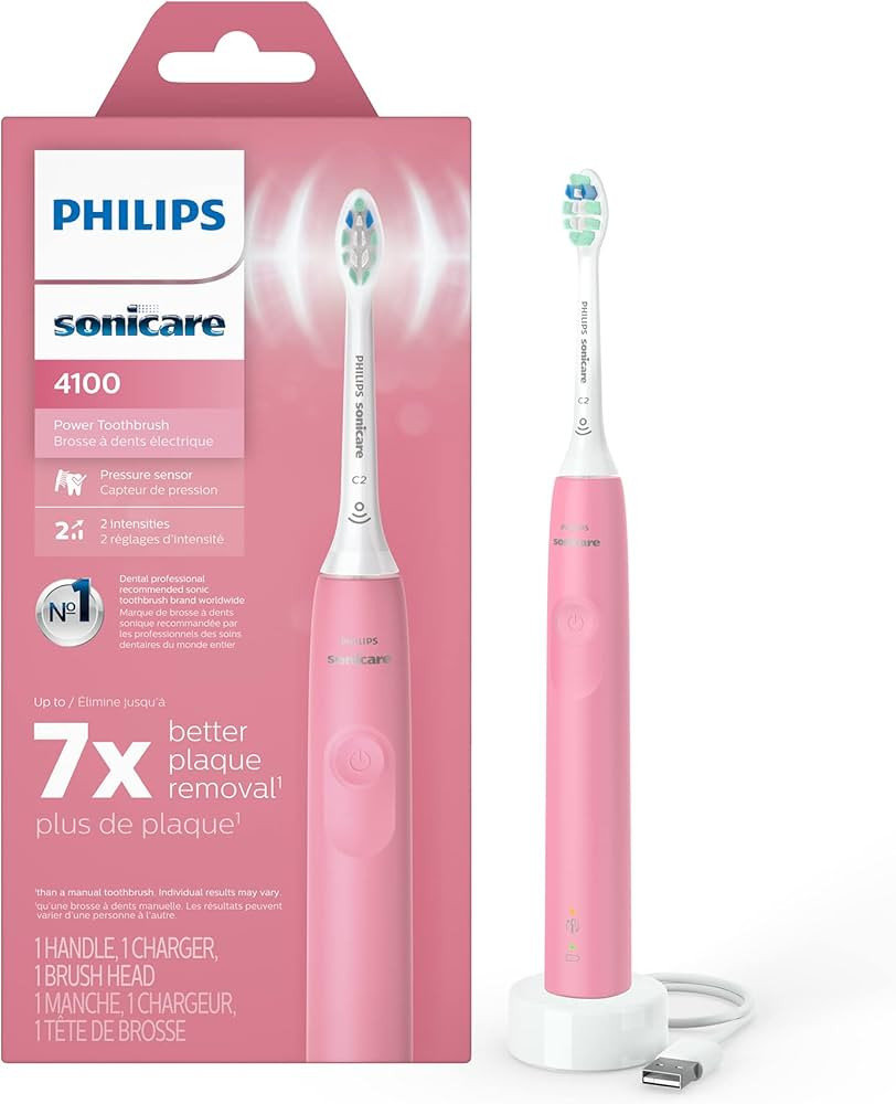 Philips Sonicare 4100 Rechargeable Electric Toothbrush, with Pressure Sensor, 2 Intensity Setting... | Amazon (US)