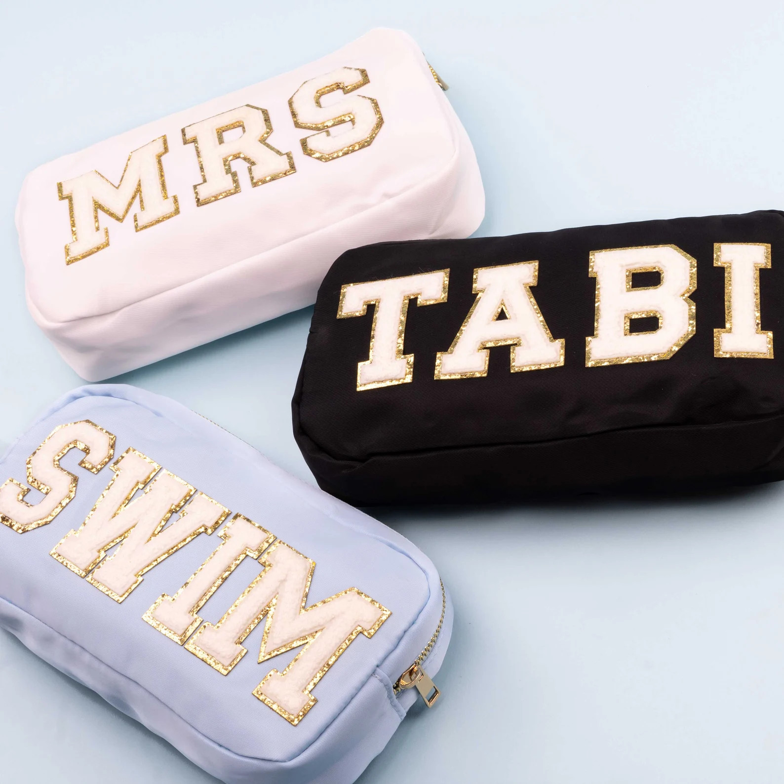 SEWN-ON Letter Patch Bag | Custom Travel Bag |  Personalized Nylon Bag | Travel Pouch | Toiletry ... | Etsy (US)