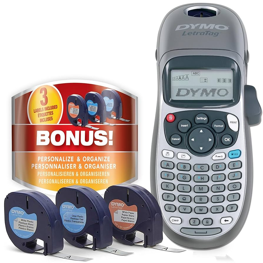 DYMO Label Maker Machine with Tape - 100H LetraTag Handheld, Comes with 3 LT label tapes. Great f... | Amazon (US)