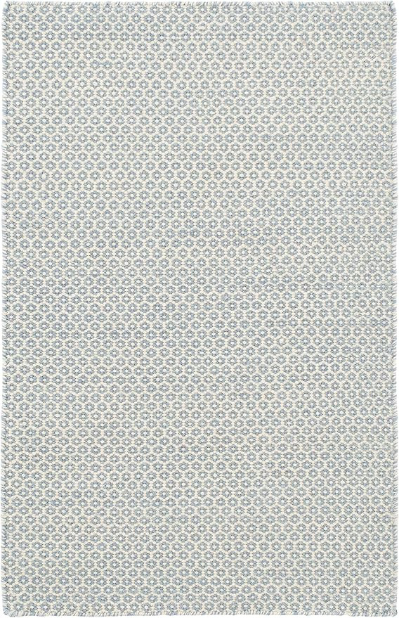 Dash and Albert Honeycomb Wool Area Rug - 3' x 5' French Blue & Ivory Geometric Handwoven Accent ... | Amazon (US)