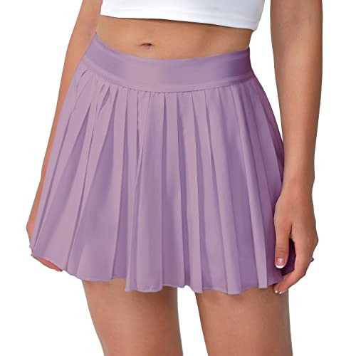 Eleloveph Women's Pleated Tennis Skirt-Flowy Athletic Design,Suitable for Golf, Skater, Running Sports Lavender Purple | Amazon (US)