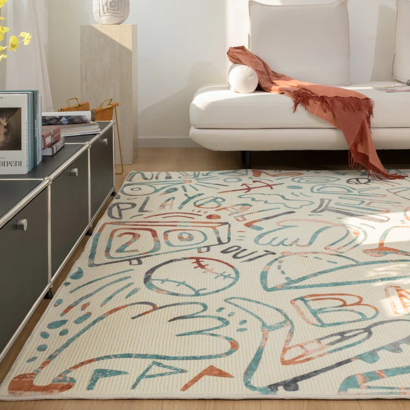 Sportsglyphs Ivory Baseball Area Rug | Wayfair North America