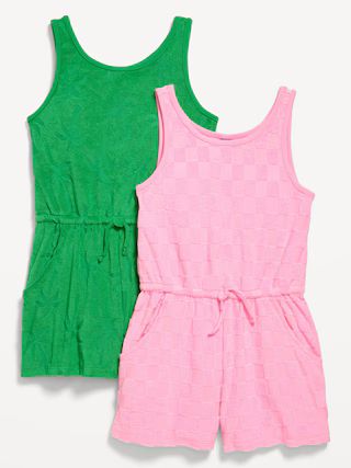 Sleeveless Terry Cinched-Waist Romper 2-Pack for Girls | Old Navy (US)
