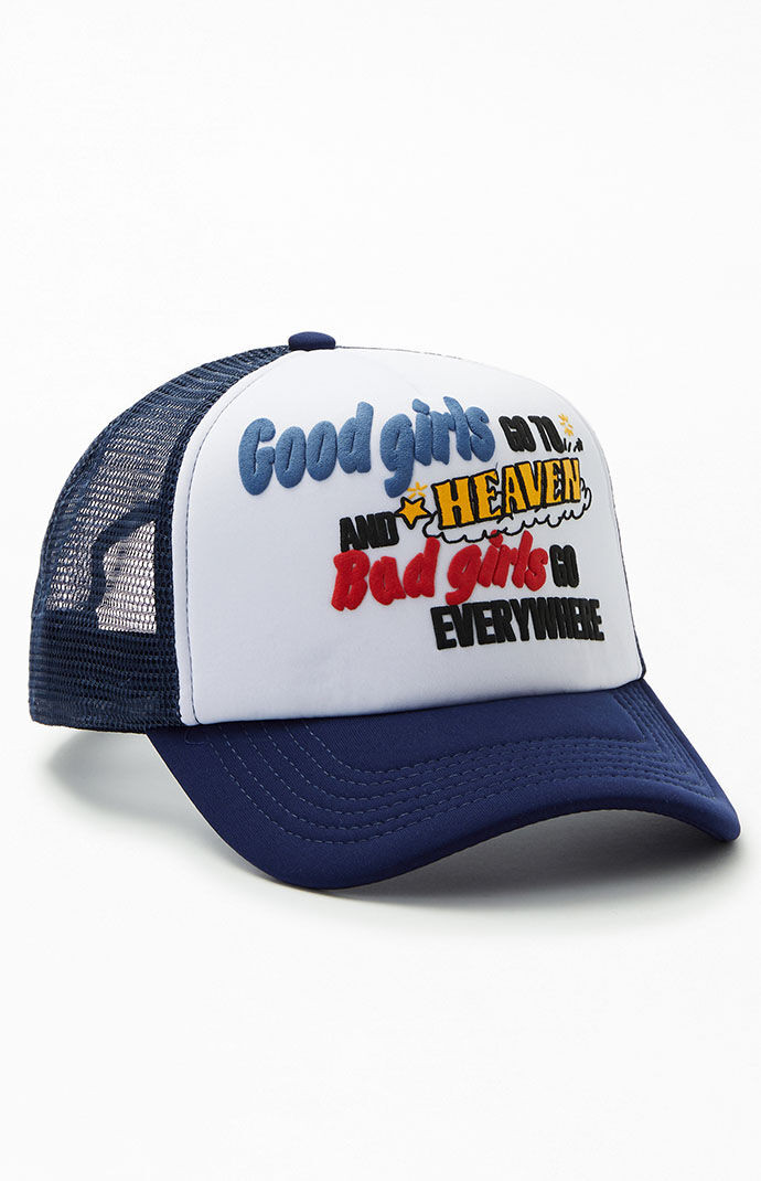 Hello Sunshine Womens Good Girls Bad Girls Trucker Hat - Blue/white | PacSun