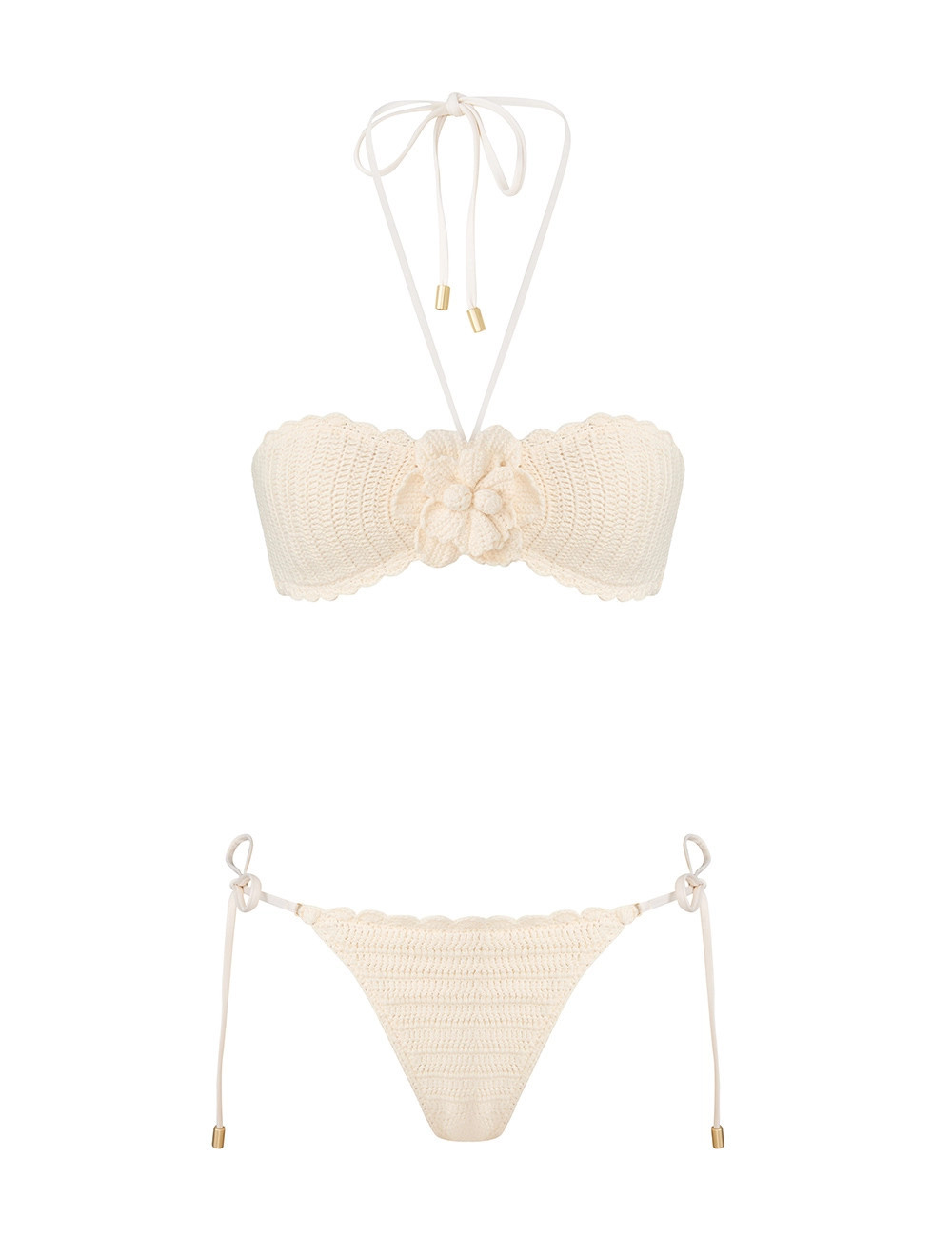 ZIMMERMANN Awaken Crochet Flower Bikini Cream Size 2 | ZIMMERMANN (US, CA, EU, MENA)