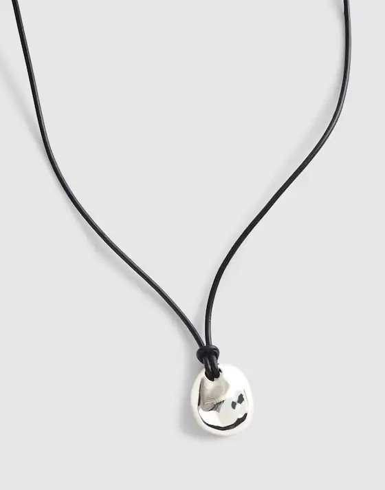 Sculptural Pendant Leather Necklace | Madewell