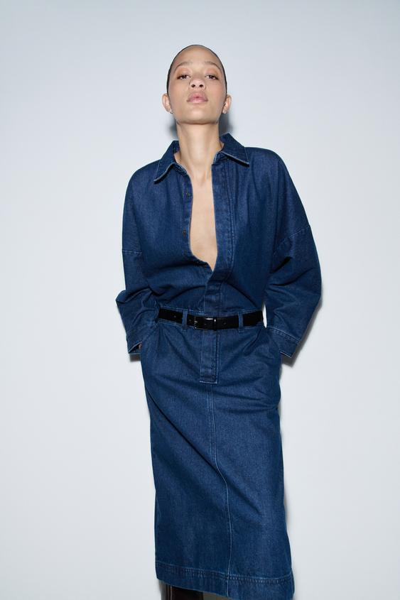 DENIM MIDI DRESS ZW COLLECTION | Zara US