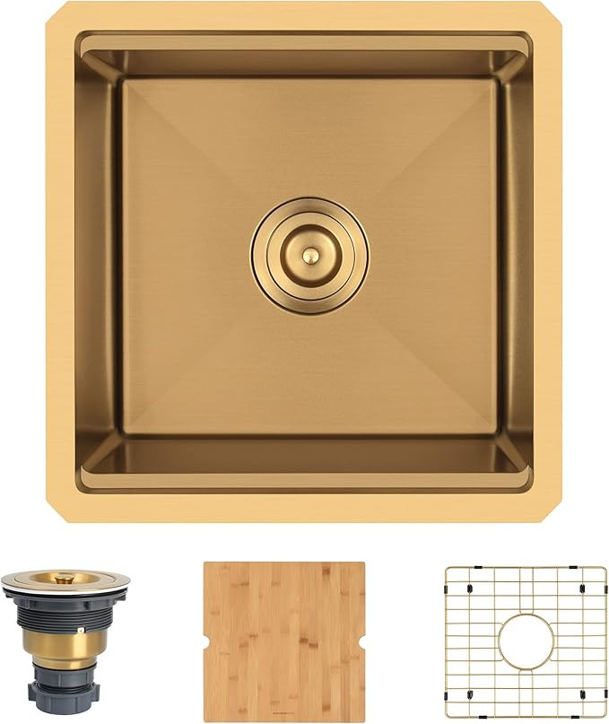 Zeesink Undermount Bar Sink 17 inch,Wet Bar Sink,RV Sink,Gold Bar Sink,Small Bar Sink with Workst... | Amazon (US)