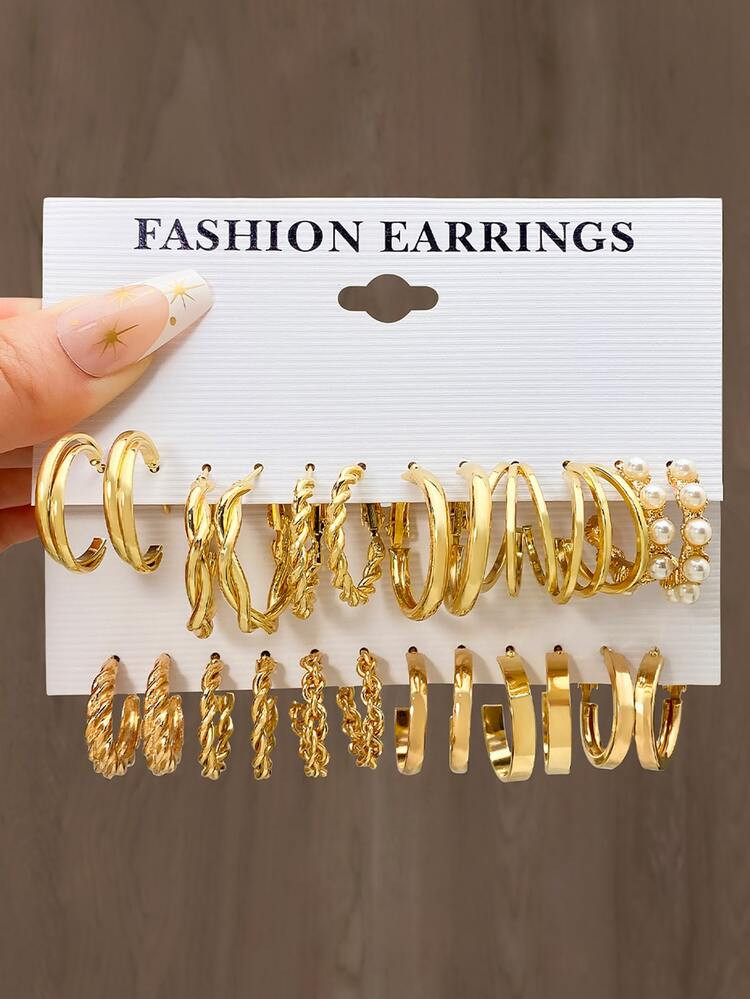 12pairs/set Minimalist Hoop Earrings | SHEIN