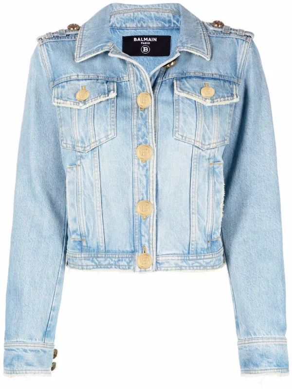embossed-buttons four-pocket denim jacket | Farfetch Global