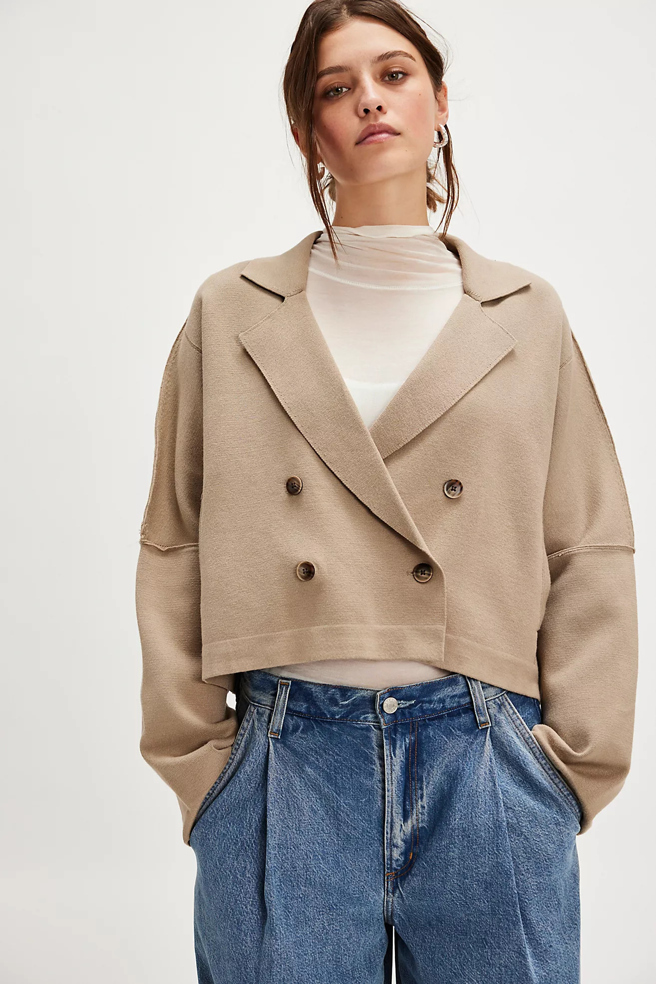 We The Free Sadie Crop Sweater Blazer | Free People (Global - UK&FR Excluded)