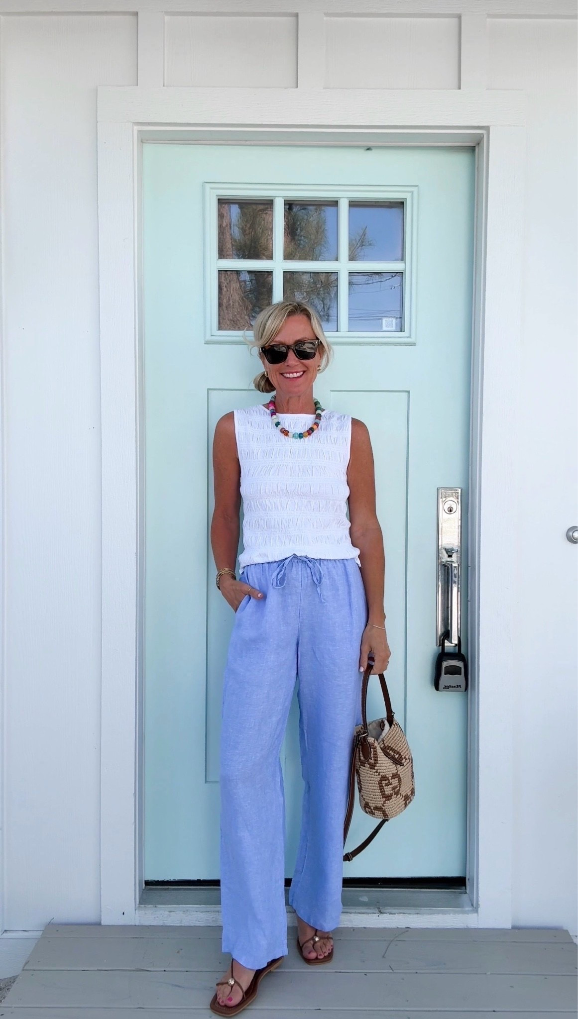 The linen pants of the summer! 
Top: XS
Pants: XS

#LTKootd #LTKOver40 #LTKSeasonal