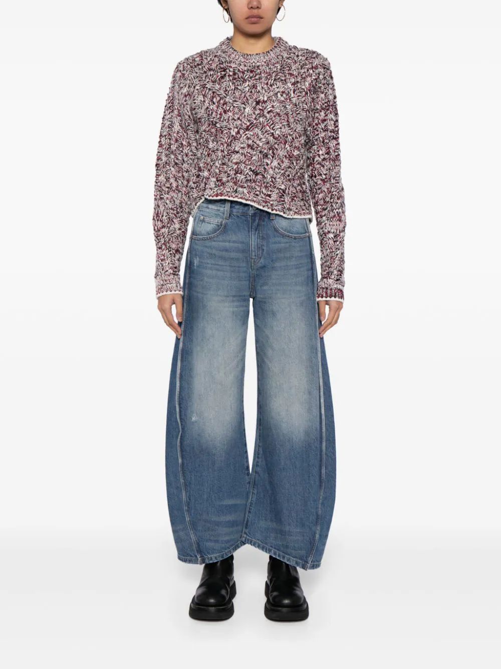 piped-trim wide-leg jeans | Farfetch Global