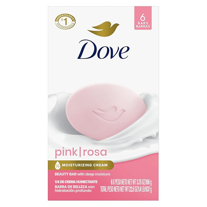 Dove Beauty Bar Soap Pink Rosa, 6 Bars for Soft, Smooth Skin, Cleans & Moisturizes 3.75 oz | Amazon (US)