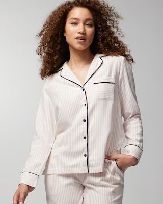 Long-Sleeve Notch Collar Pajama Top | SOMA