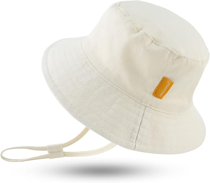 JANGANNSA Cotton Baby Sun Hat Infant Toddler Boys Girls Bucket Hats Summer Sun Protection Kids Be... | Amazon (US)