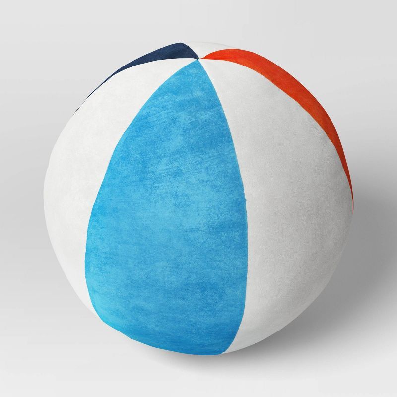 Beach Ball Shaped Throw Pillow White/Red/Blue - Sun Squad™ | Target