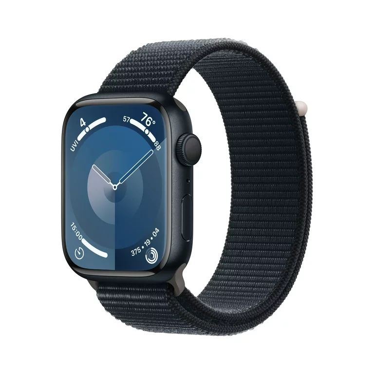 Apple Watch Series 9 GPS 45mm Midnight Aluminum Case with Midnight Sport Loop. Fitness Tracker, B... | Walmart (US)