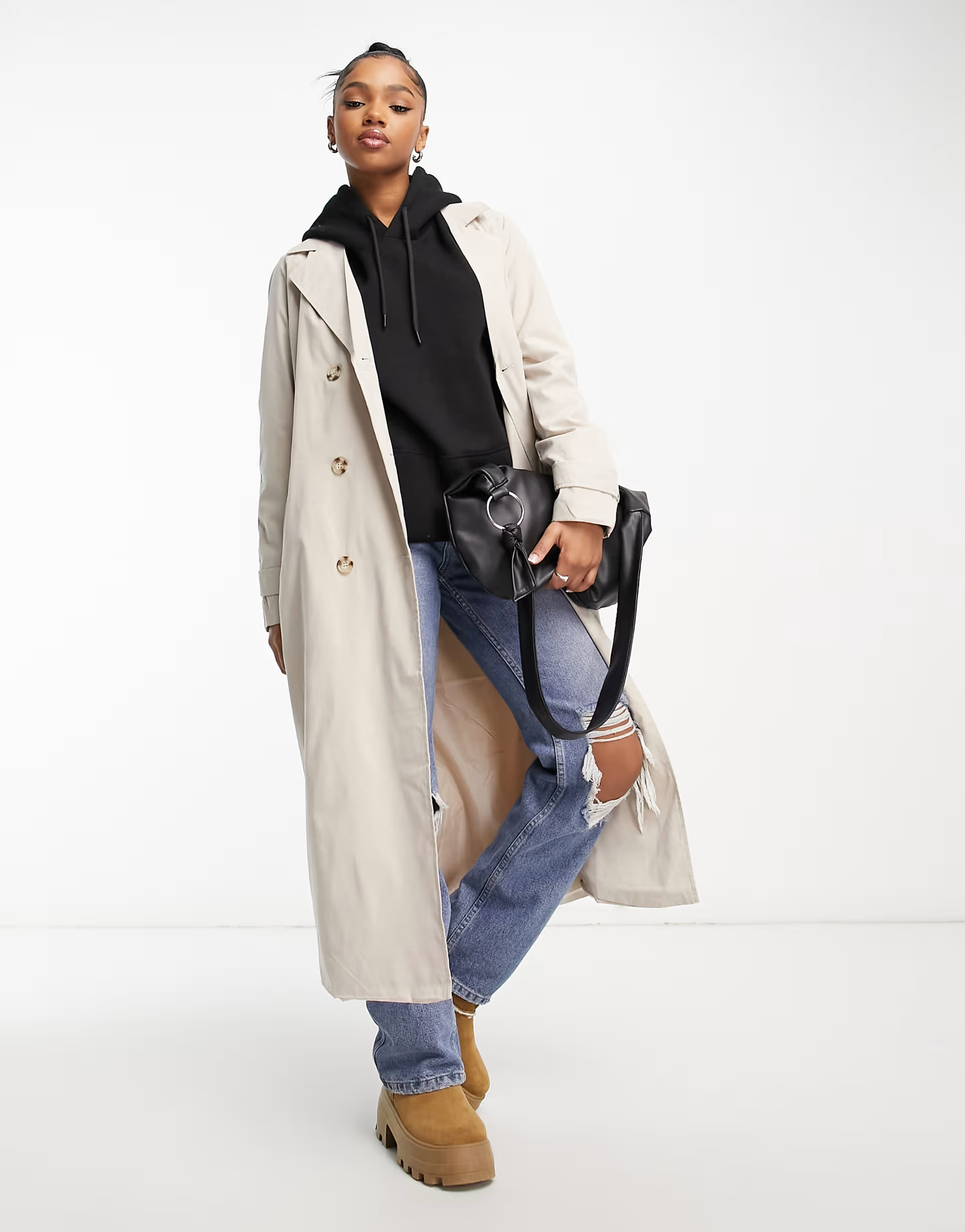 JDY oversized trench coat in stone | ASOS (Global)