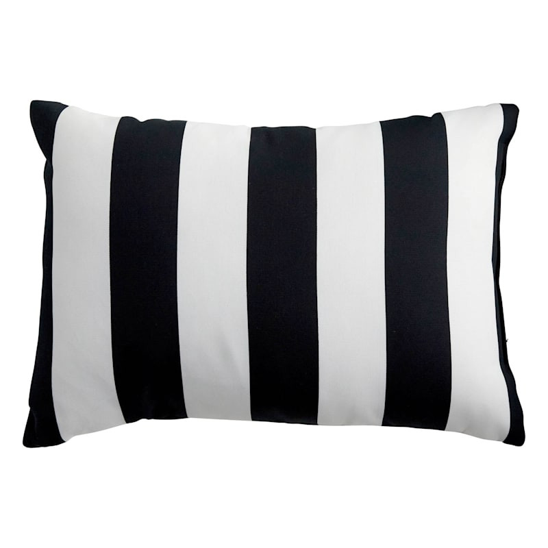 Onyx Awning Striped Lumbar Outdoor Throw Pillow, 14x20 | At Home