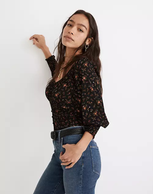 Kirstie Sweetheart Top in Fresh Sprigs | Madewell