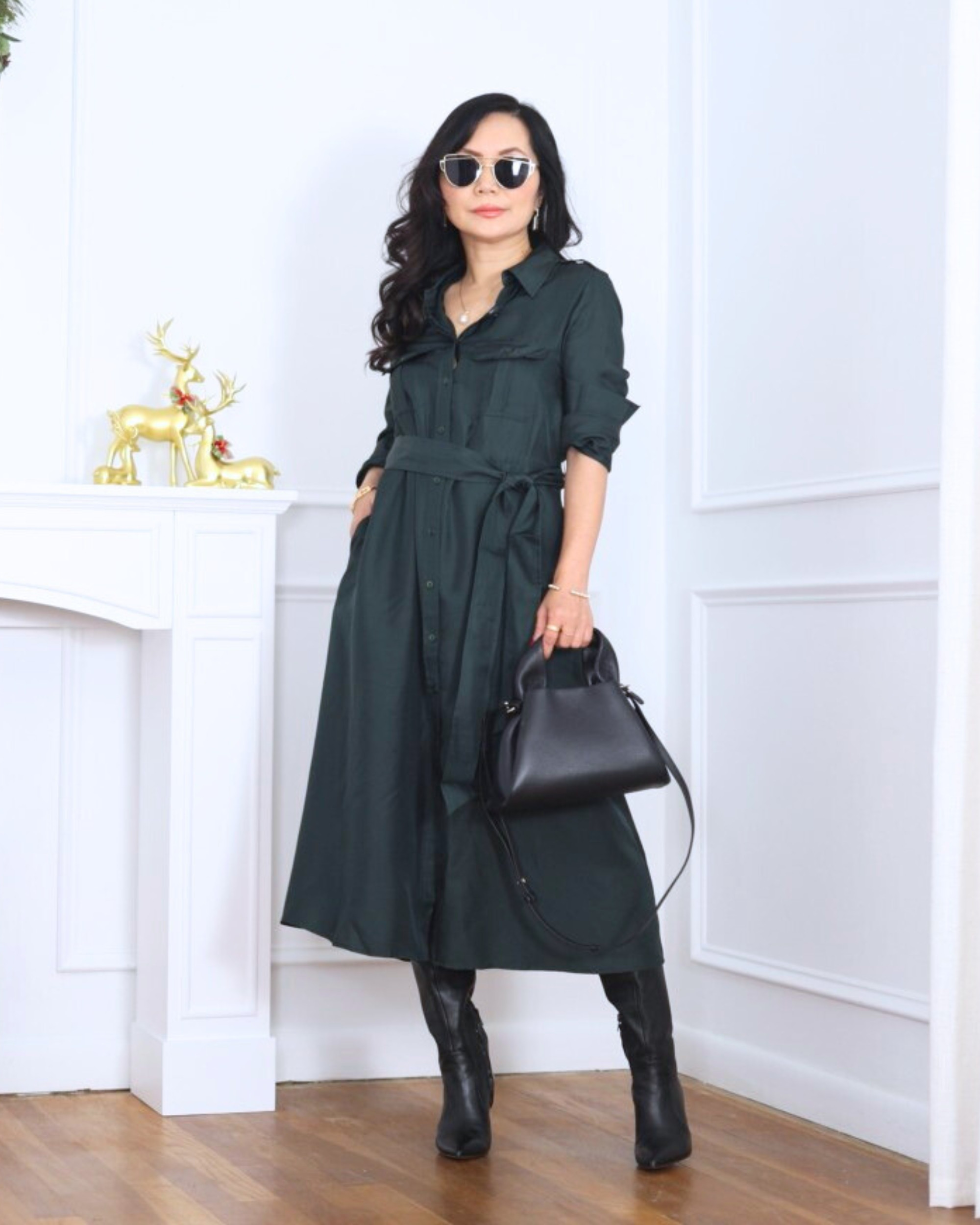Effortlessly polished with a relaxed edge — this silk twill utility shirt dress from Quince paired with black tall boots from Target is such an easy, chic look. Comfortable, flattering, and perfect for days when you want to feel put together without overthinking it. I’m 5’2, wearing size XS.

#LTKPetite #LTKootd #LTKOver40