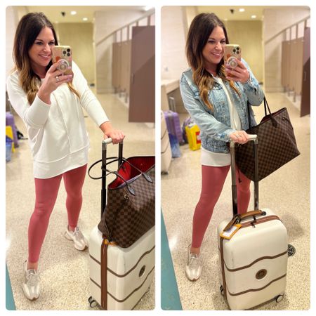 Travel outfit. Travel OOTD. Airport outfit. Jean jacket. Neutral outfit. Delsey. Neverfull. Luggage. Travel look. Travel fit. Amazon outfit. Amazon OOTD. Coatigan.
Baseball hat. Comfy chic. Denim jacket 

#LTKtravel #LTKitbag #LTKstyletip