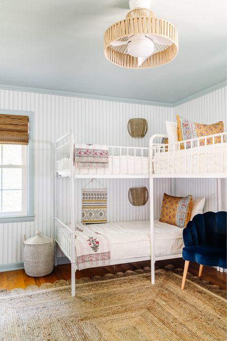 Here’s the other side of the shared bedroom! We used twin bunkbeds to get more space and we were able to create a reading nook under the top bunk. 

#LTKKids #LTKxWalmart