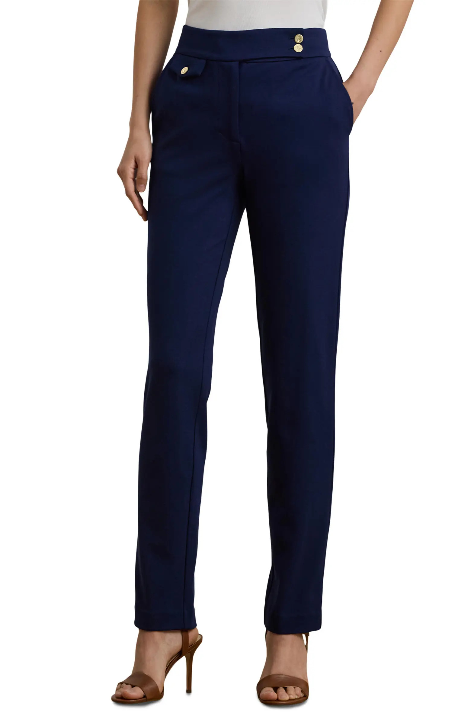 Lauren Ralph Lauren Ponte Ankle Straight Leg Pants | Nordstrom | Nordstrom