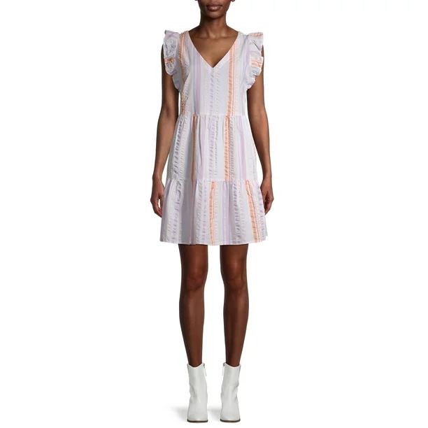 Time and Tru Women's Flutter Sleeve Dress | Walmart (US)