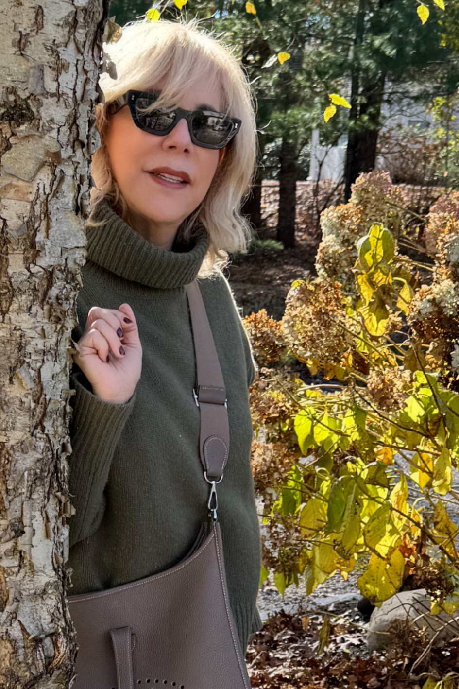 Fall is definitely my favorite time of year! I love the color changes in the leaves. The air is so crisp, and it's still sweater weather. My kids used to love playing in the leaves; so do I. My hubby would rather take the photos. Ha ha!!! I also can't leave out how I feel about cashmere - it's the best feel on your body! I’m sharing my favorite crossbody bag!

#LTKSeasonal #LTKItBag #LTKStyleTip