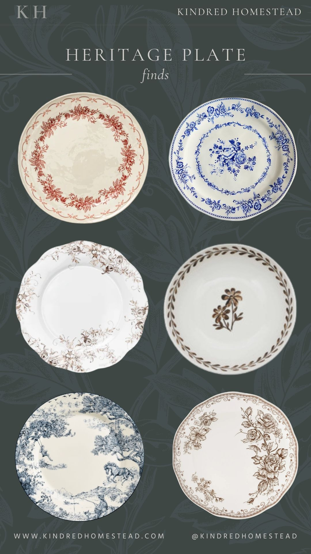 Heritage-inspired plates that tell a story 🕊️ Whether displayed on a wall or set for Sunday dinner, these vintage-style beauties bring charm to every table. Shop my favorite heritage plate finds.


#kindredhomestead #heritagestyle #vintageplates #tabletopdecor #classicstyle #cottagestyle #collectedhome #timelesstable #amazonfinds #homedecor
