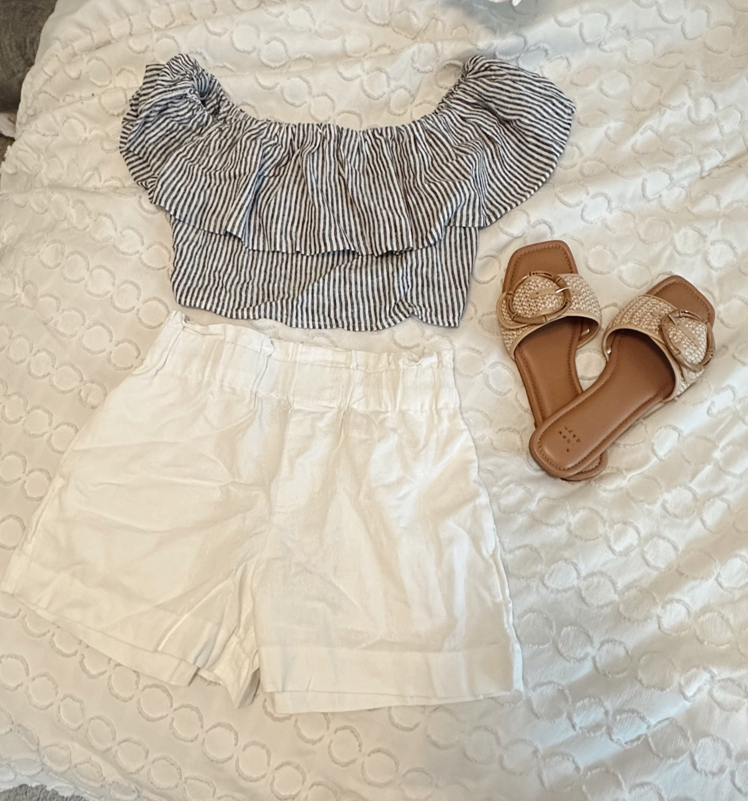 Target summer outfit ! Wearing this for the 4th of July 🇺🇸 linen shorts, cropped ruffle top, sandals 

Target finds, summer outfit, Target sales 

#LTKSummerSales #LTKStyleTip #LTKFindsUnder50
