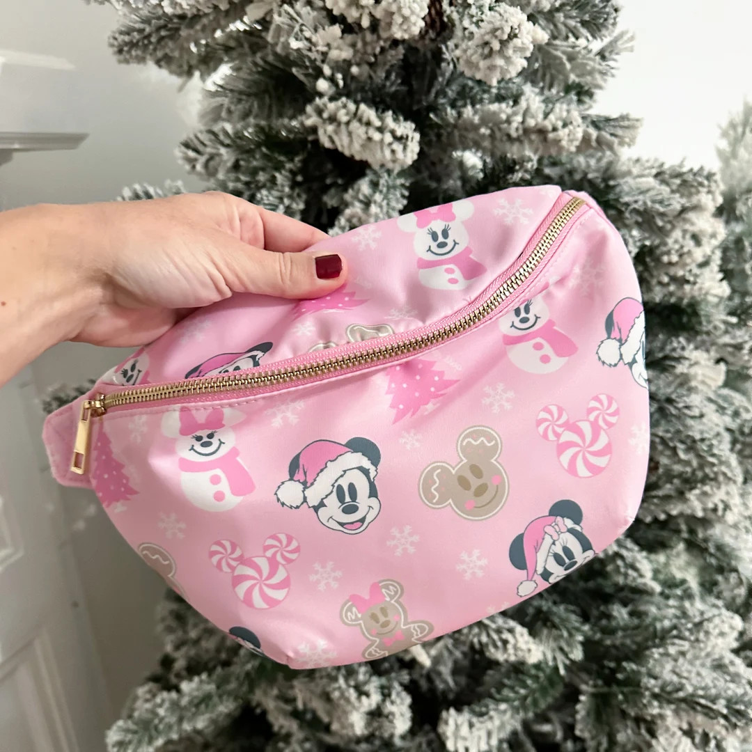 Printed Pink Christmas Fanny Pack Santa Minnie Fanny Pack - Etsy | Etsy (US)